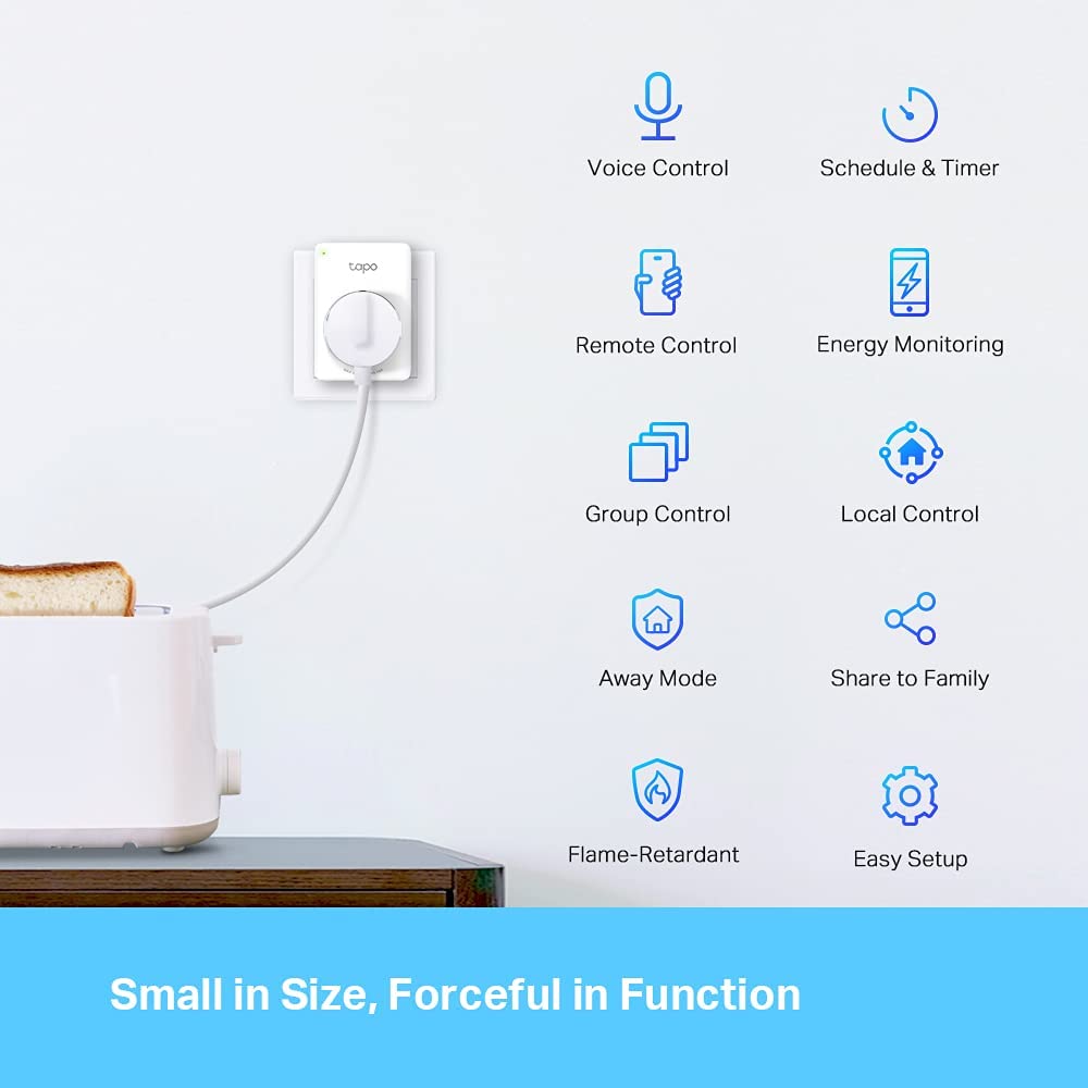 TP-link Tapo Smart WiFi-stopcontact Tapo P110 met energieverbruiksregeling, smart home Alexa-stopcontact, werkt met Alexa, Google Home, spraakbesturing, toegang op afstand, geen hub nodig 4-pack, Wit