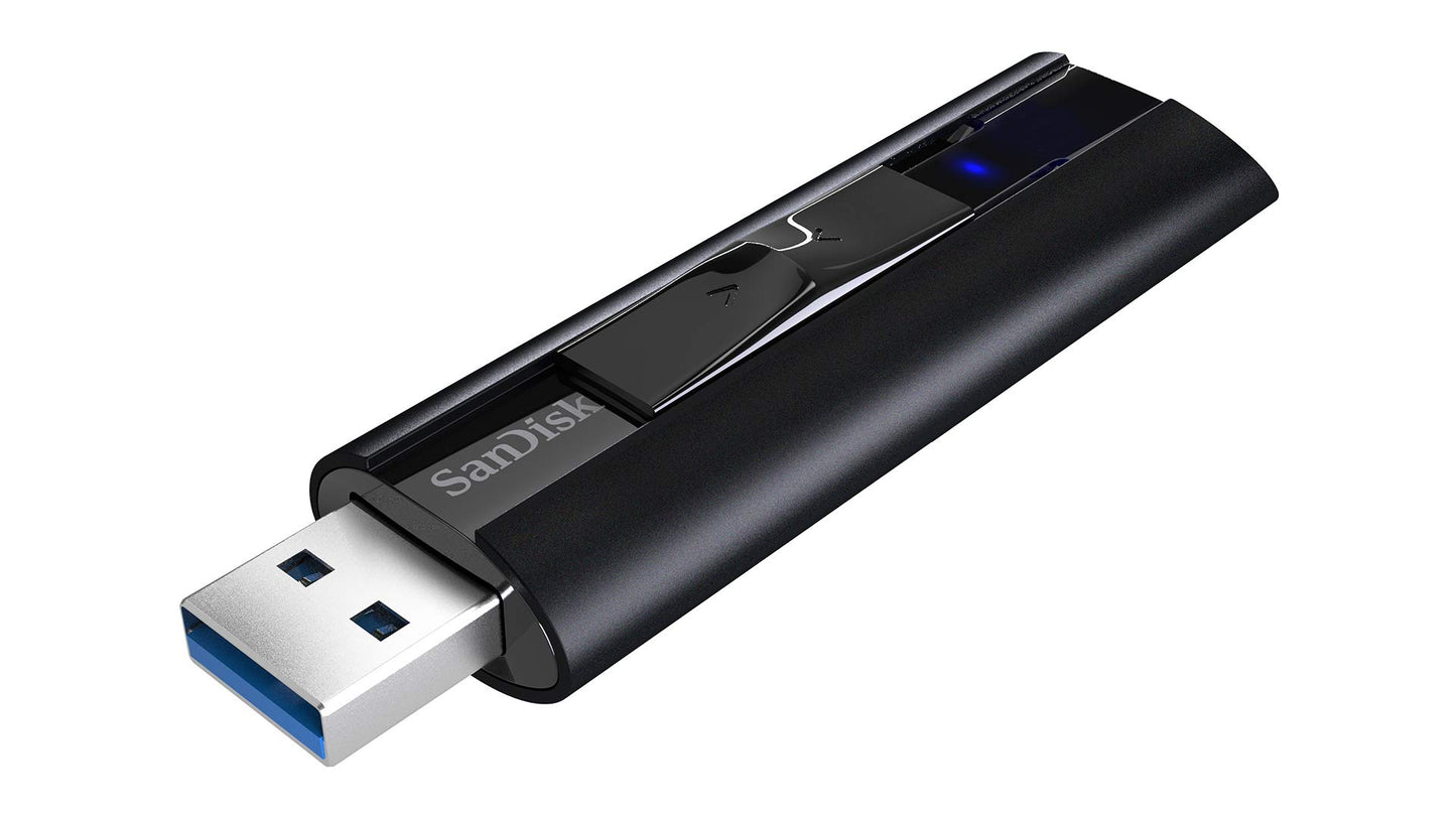 SanDisk Extreme PRO USB 3.2 Solid State-Flashdrive 256 GB (Draagbare En Betrouwbare, Leessnelheden Tot 420 MB/s, Behuizing Van Aluminium, Versleutelingssoftware) Zwart