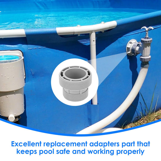 2-Piece Adapter Set for Pool Hose with 1 Band, Adapter for Pool Filter Pump Made of Plastic, 60 mm, 47 mm, Filter Hose for Intex 4560 58254