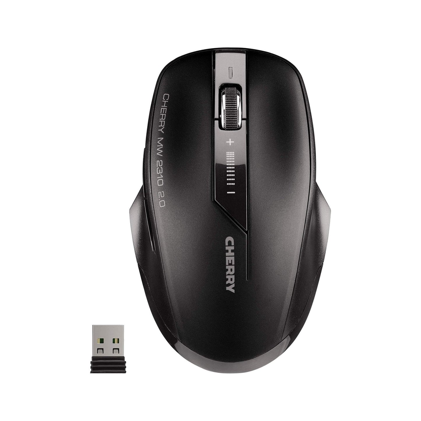 CHERRY MW 2310 2.0, draadloze muis, geschikt voor rechts- en linkshandigen, 6-knops muis: optische sensor en schakelbare resolutie, tot 3 jaar zonder batterijwissel, zwart - NLMAX