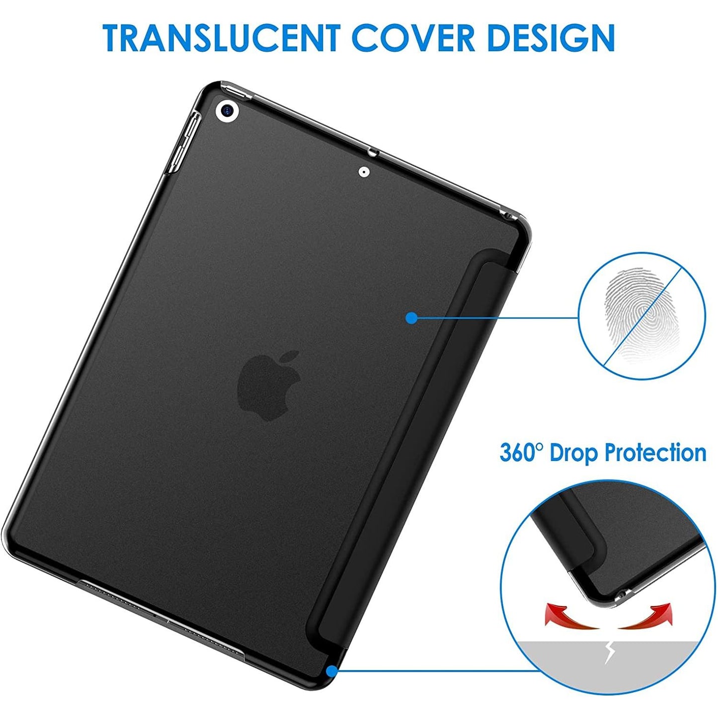 Hoes voor iPad 10,2-inch (2021/2020/2019-model, 9e/8e/7e Generatie), Case met Automatisch Wekken/Slapen - NLMAX