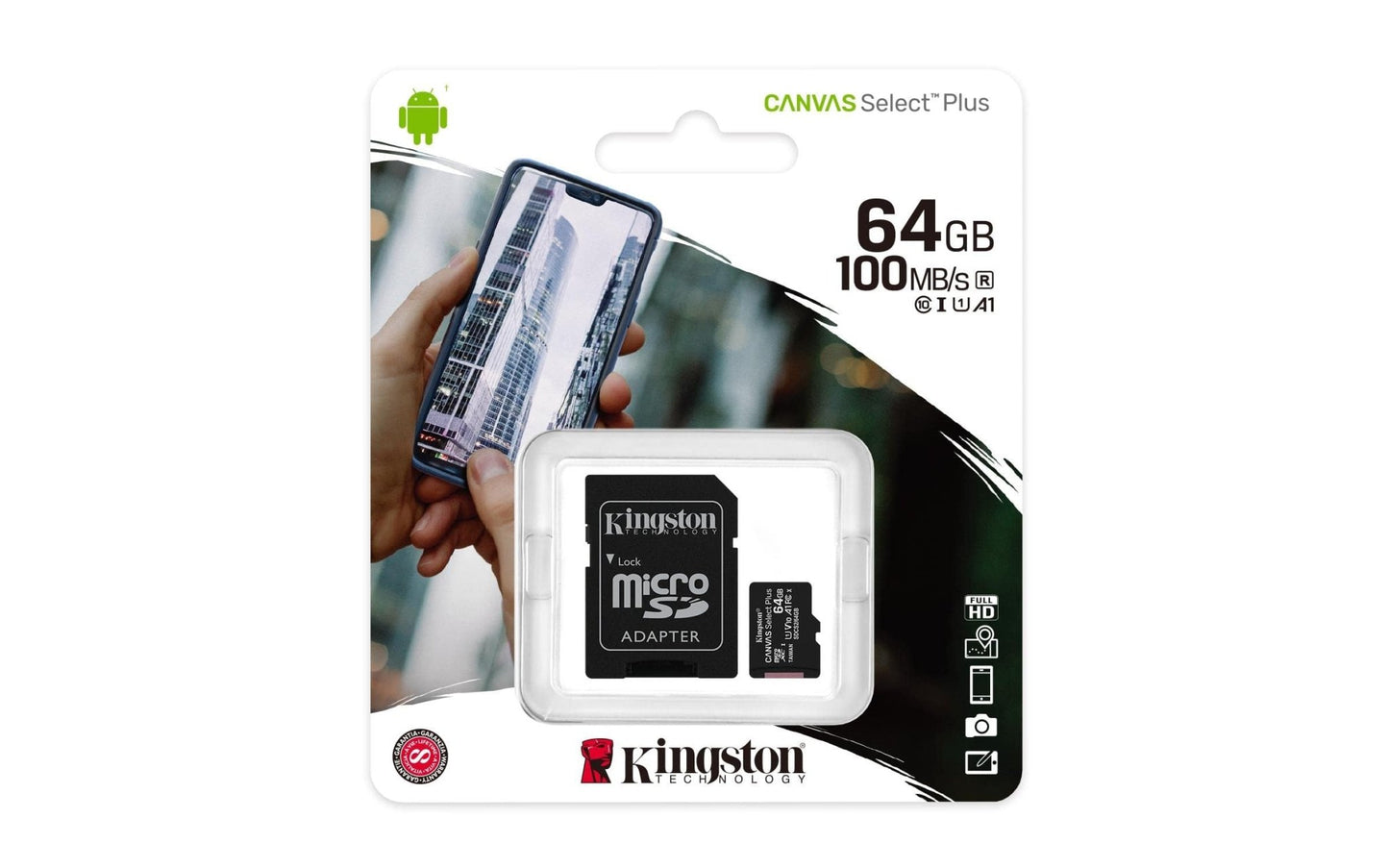 Kingston Canvas Select Plus microSDcard,64GB,Grijs - NLMAX