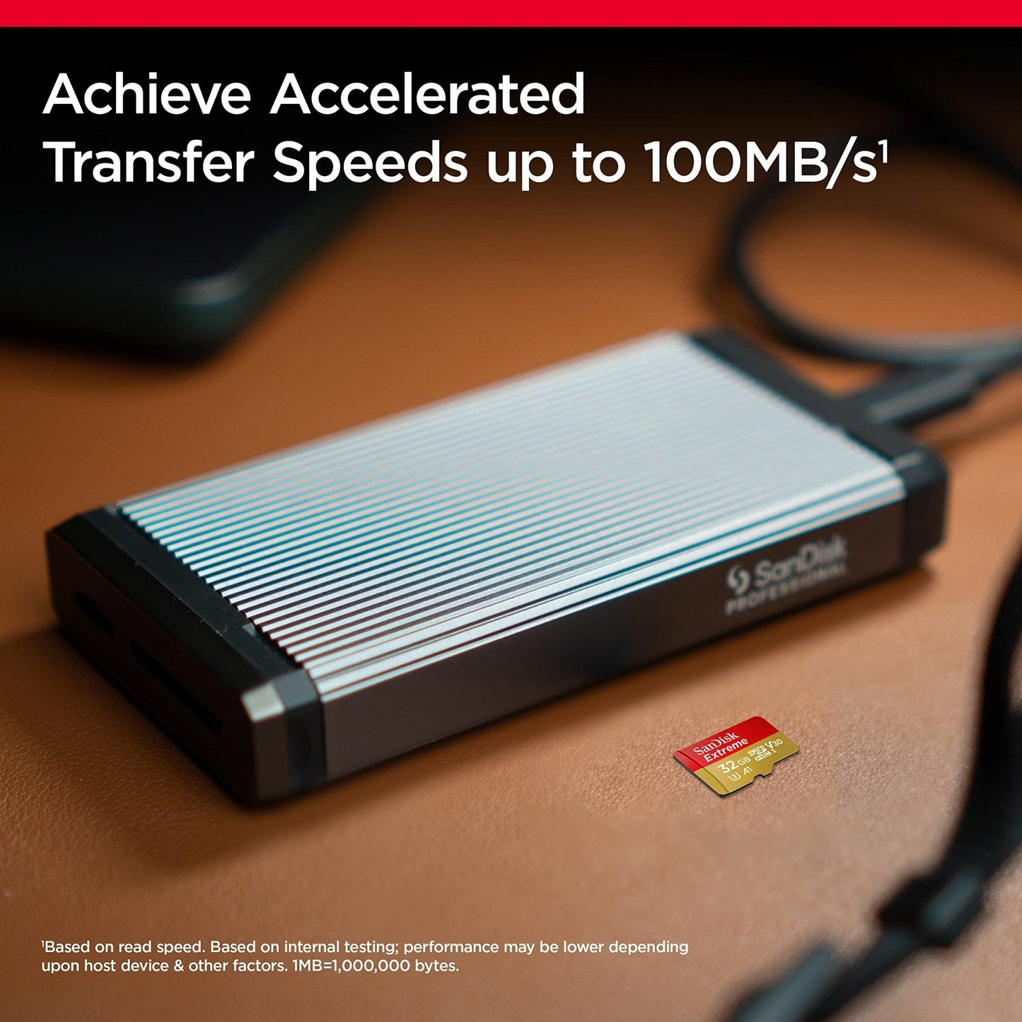 SanDisk Extreme microSDHC-geheugenkaart van 32 GB en SD-adapter met A1 App Performance + Rescue Pro Deluxe, tot 100 MB/s, klasse 10, UHS-I, U3, V30, rood/goud - NLMAX