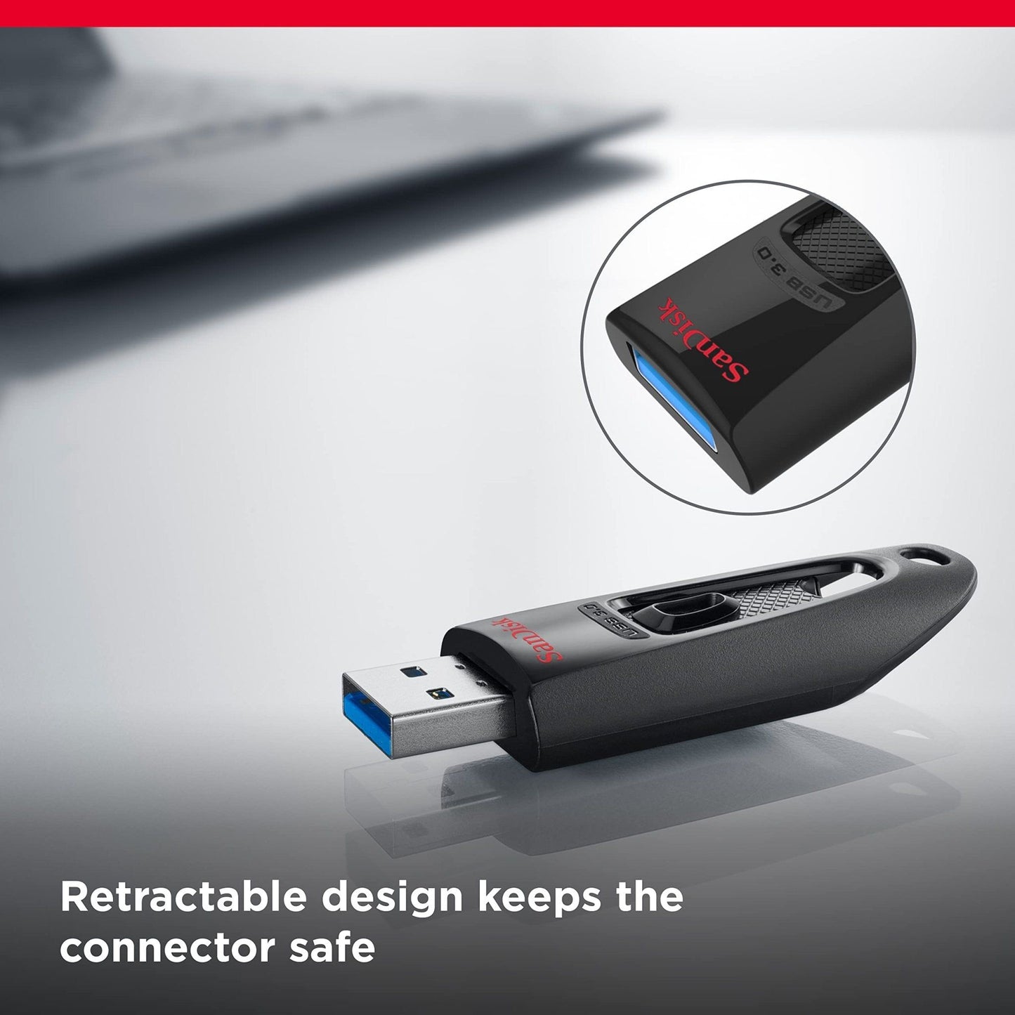 SanDisk Ultra USB 3.0-Flashdrive 64 GB (Overdrachtssnelheden Tot 130 MB/s, SanDisk SecureAccess-Software, Met 128-Bit AES-Versleuteling, RescuePRO Deluxe Software) - NLMAX