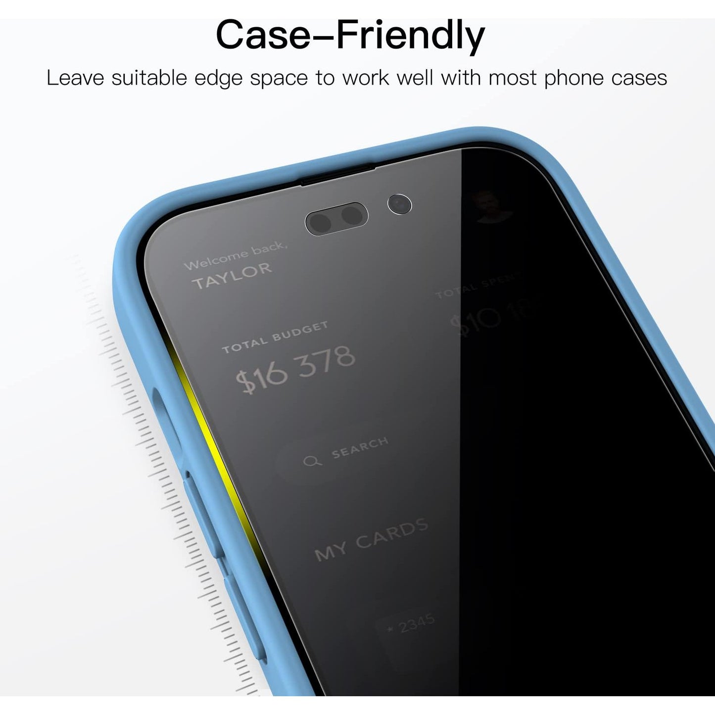 Screen Protector voor iPhone 14 Pro 6,1-Inch, Anti-Spy, Full Coverage Volledige Dekking, Hoesje-Vriendelijk, 2-Stuks - NLMAX