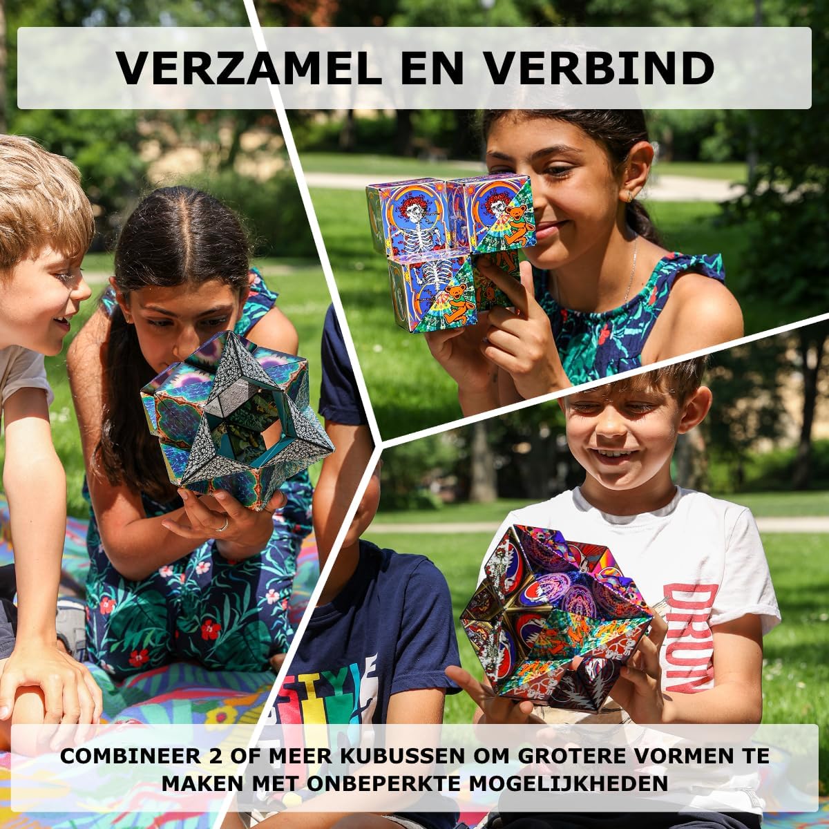 SHASHIBO Vormveranderende Friemelkubus - Bekroonde, Gepatenteerde Stress Kubus met 36 Zeldzame-Aardemagneten - Magische Kubus Shashibo 3D-Kubus Magnetisch Speelgoed - Meer dan 70 Vormen (Black&White) - NLMAX