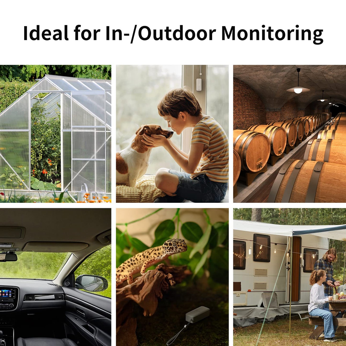 SwitchBot IP65 Buiten Binnenthermometer Hygrometer 3 Stuks, 120m Bluetooth Bereik, Koelkast Thermometer, Dauwpunt/VPD/Absolute Vochtigheid Sensor, Gratis Data Opslag Export, 2 Jaar Levensduur Batterij - NLMAX