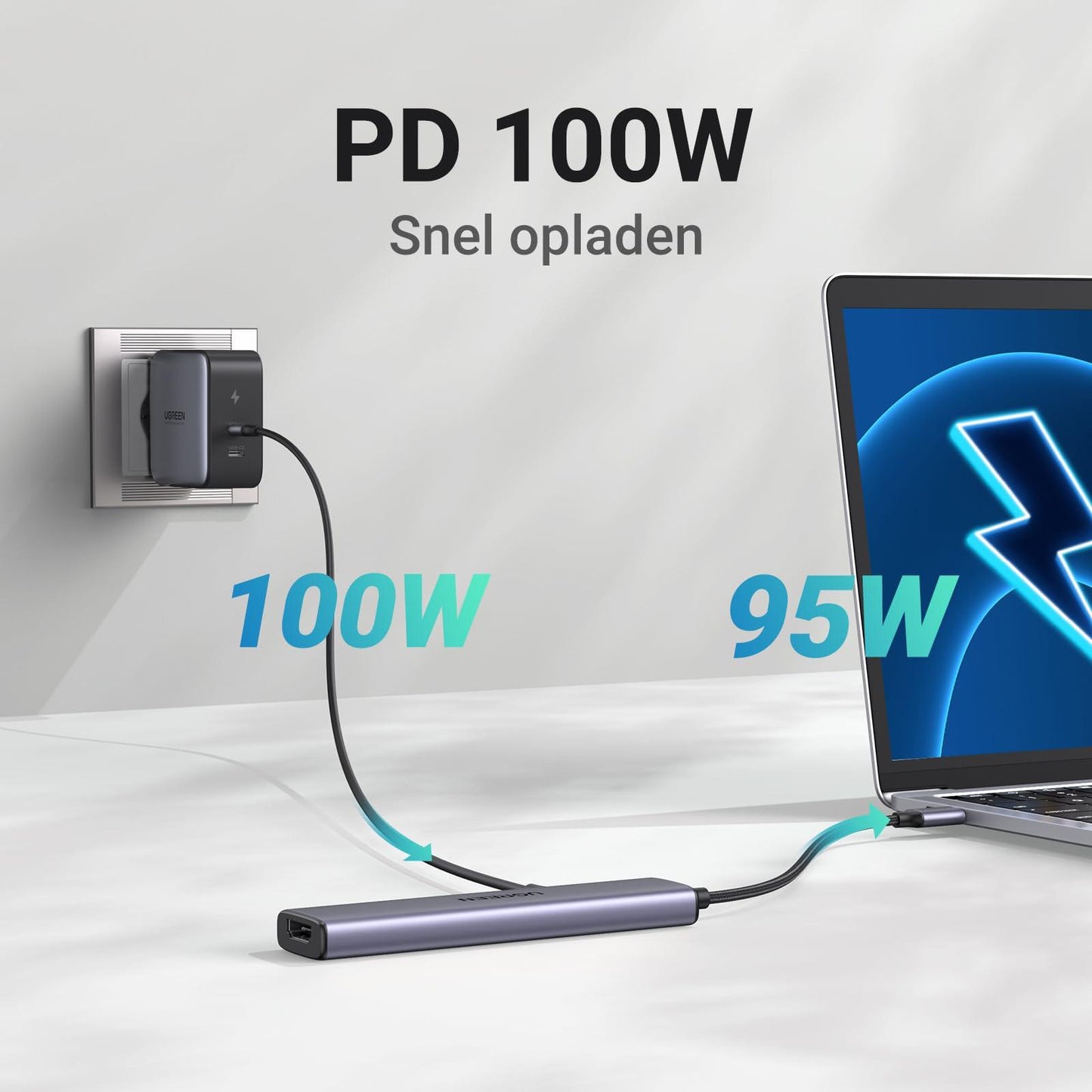 UGREEN Revodok USB C Hub with PD 100W, 4K HDMI, USB A 3.0 compatible with iPhone 15/15Pro, MacBook Pro/Air, iPad Pro/Air, Surface Pro/Go, Galaxy Tab, Galaxy S23/S22, etc. - NLMAX