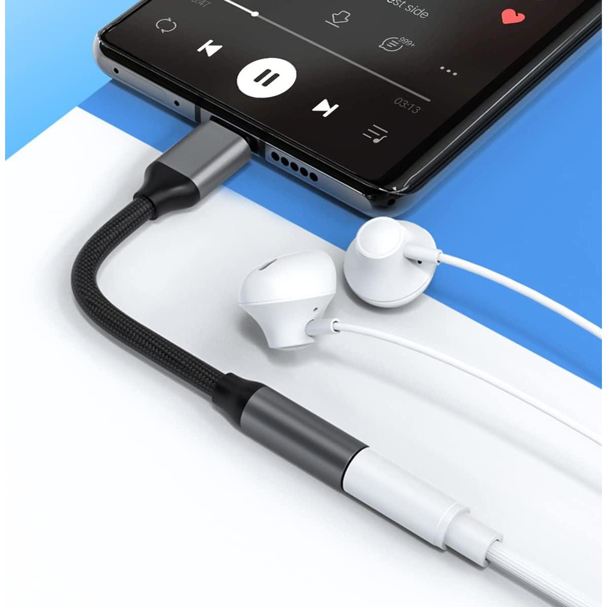 USB C naar 3,5 mm jack adapter (2 stuks), USB type C naar hoofdtelefoon adapter aux audio hoofdtelefoonaansluiting adapter compatibel met Samsung Galaxy S22, S21, S20, Note20, Xiaomi, Huawei, Pixel, OnePlus - NLMAX