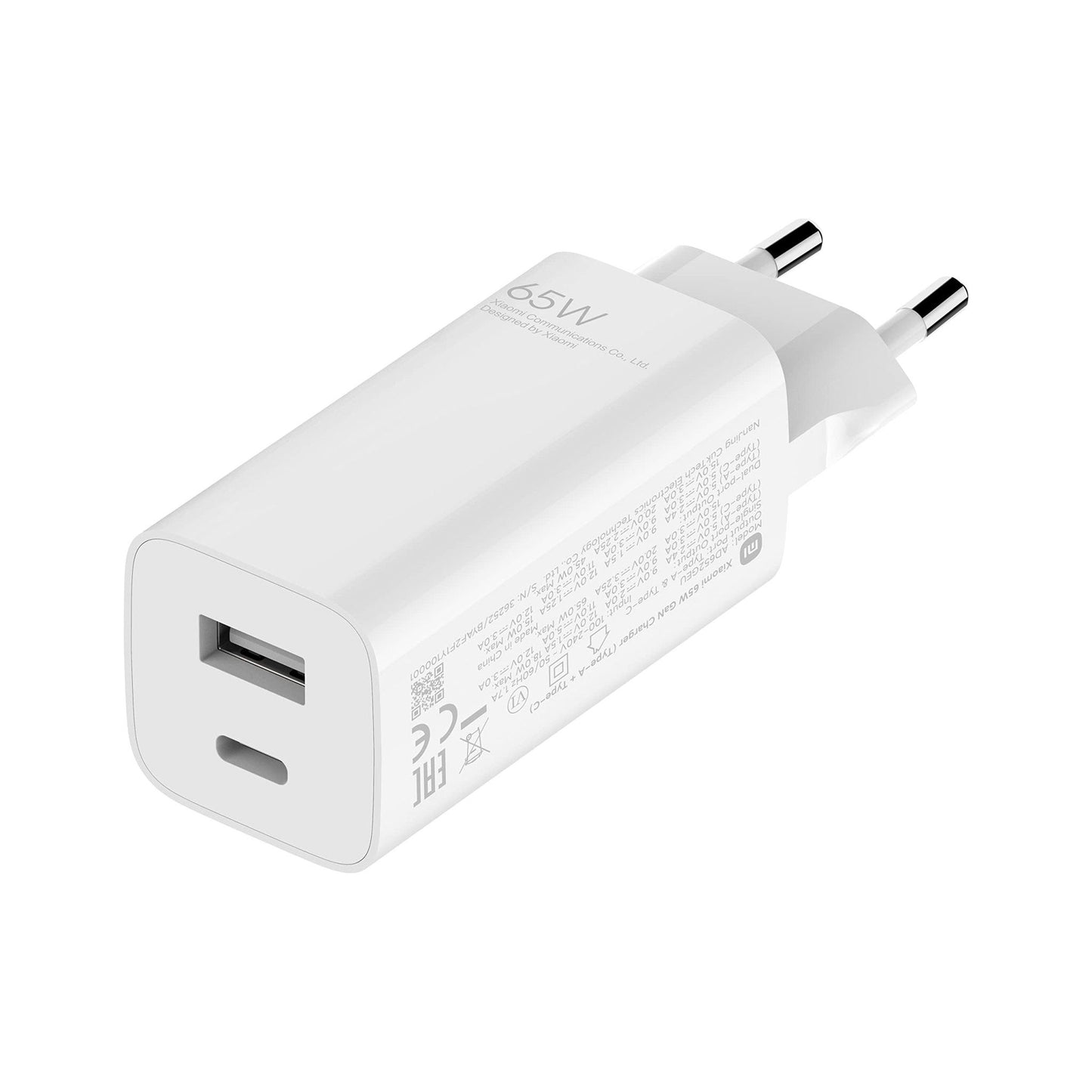 Xiaomi Mi Travel Charger Type-C GaN Fast charger (C+U) 65W White EU BHR5515GL - NLMAX