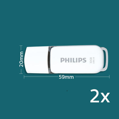 Philips Snow Edition Super Speed 3.0 USB Flash Drive 2x 32GB for PC, Laptop, Computer, Reading Speed up to 100MB/s