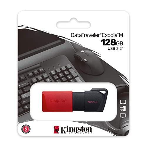 Kingston- Digital Media Product DTXM/128GB 128GB DT EXODIA M USB3.2 GEN 1 (ZWART + ROOD)