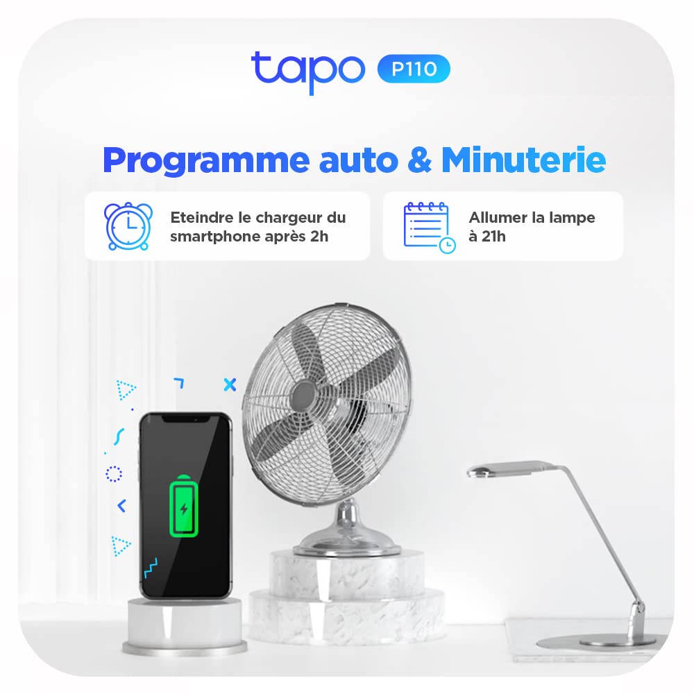 TP-link Tapo Smart WiFi-stopcontact Tapo P110 met energieverbruiksregeling, smart home Alexa-stopcontact, werkt met Alexa, Google Home, spraakbesturing, toegang op afstand, geen hub nodig 2 pack