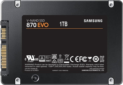 Samsung SSD 870 EVO, 1 TB, Form Factor 2.5", Intelligent Turbo Write, Magician 6 Software, Black (Internal SSD)