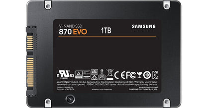 Samsung SSD 870 EVO, 1 TB, Form Factor 2.5", Intelligent Turbo Write, Magician 6 Software, Black (Internal SSD)
