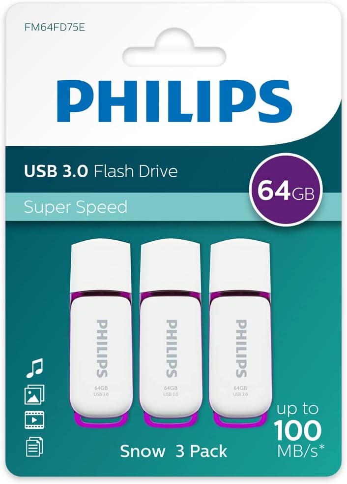 Philips Snow Edition Super Speed 3.0 USB flash drive 8 GB voor PC, laptop, computer, leessnelheid tot 100 MB/s