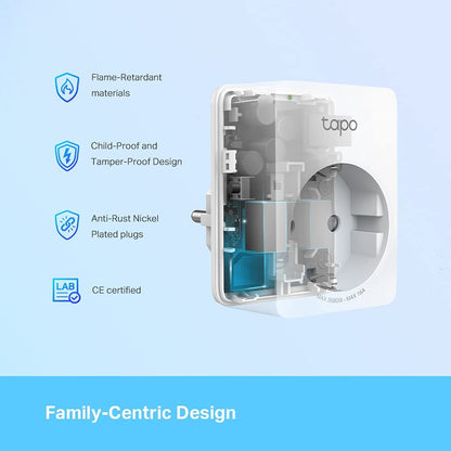 TP-link Tapo Smart WiFi-stopcontact Tapo P110 met energieverbruiksregeling, smart home Alexa-stopcontact, werkt met Alexa, Google Home, spraakbesturing, toegang op afstand, geen hub nodig 4-pack, Wit