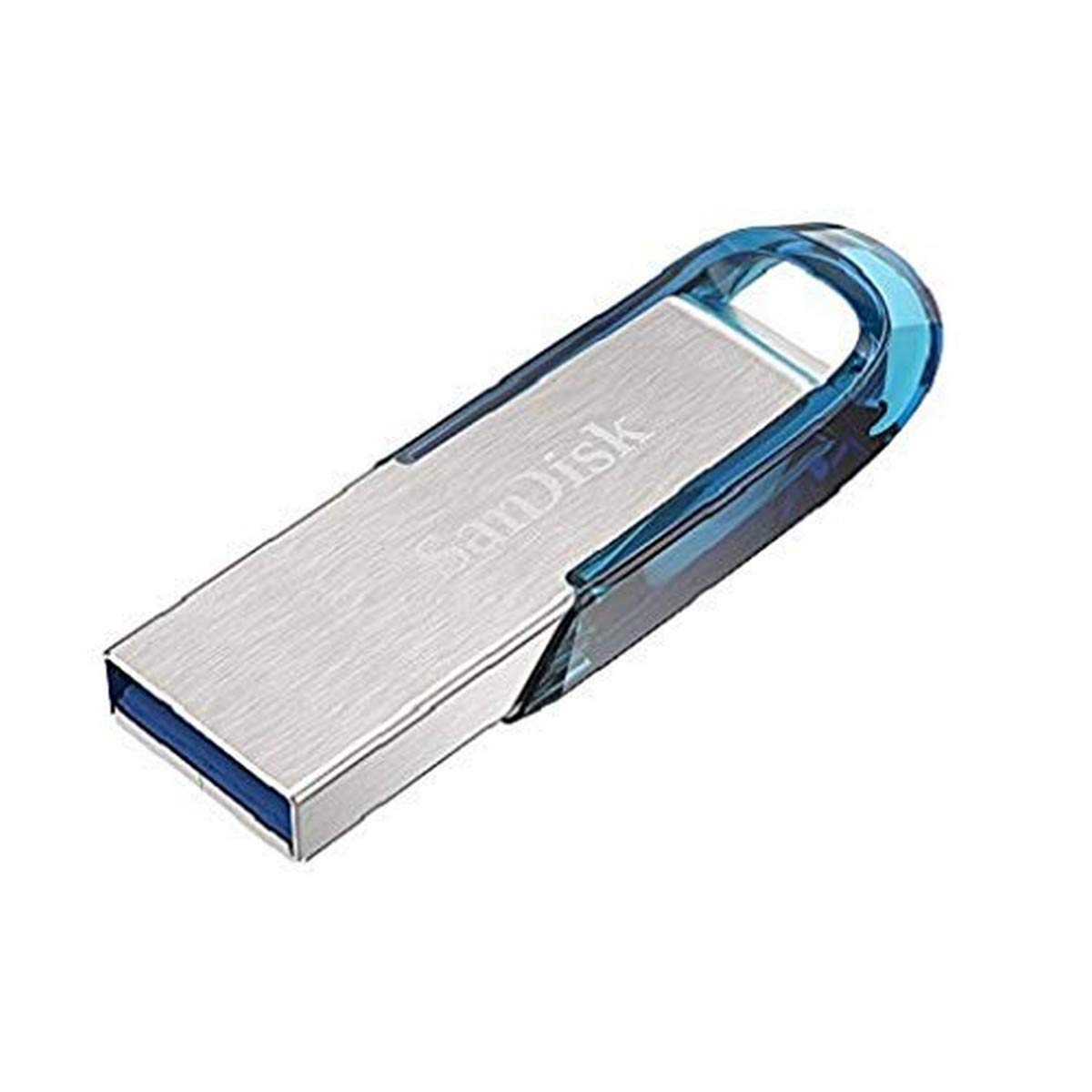 SanDisk Ultra Flair USB 3.0 Flash Drive 64 GB (Robuuste En Stijlvolle Metalen Behuizing, Wachtwoordbeveiliging, 150 MB/s Lezen) Blauw