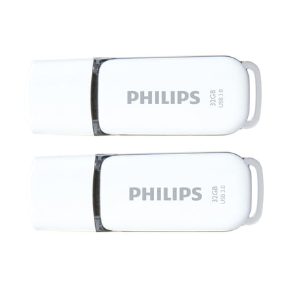 Philips Snow Edition Super Speed 3.0 USB Flash Drive 2x 32GB for PC, Laptop, Computer, Reading Speed up to 100MB/s