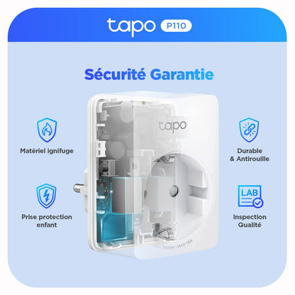TP-link Tapo Smart WiFi-stopcontact Tapo P110 met energieverbruiksregeling, smart home Alexa-stopcontact, werkt met Alexa, Google Home, spraakbesturing, toegang op afstand, geen hub nodig 2 pack