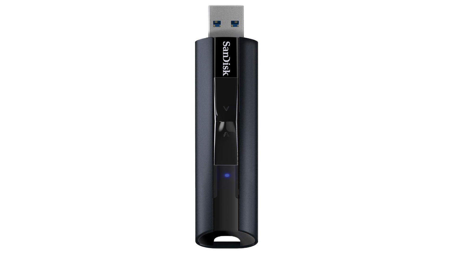 SanDisk Extreme PRO USB 3.2 Solid State-Flashdrive 256 GB (Draagbare En Betrouwbare, Leessnelheden Tot 420 MB/s, Behuizing Van Aluminium, Versleutelingssoftware) Zwart
