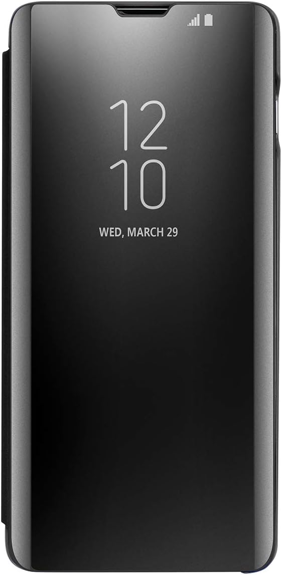 Protective Case for Samsung Galaxy S10 Plus, Flip Case Clear View Cover Flip Case (Black)