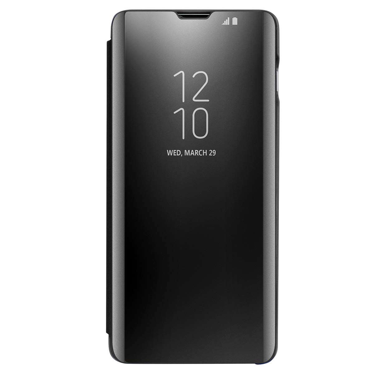 Protective Case for Samsung Galaxy S10 Plus, Flip Case Clear View Cover Flip Case (Black)