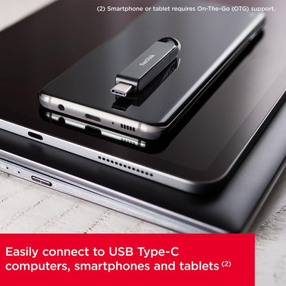 SanDisk Ultra USB Type-C Flash Drive 128GB (For USB Type-C Computers, Smartphones And Tablets, Read Speeds Up To 150MB/s, SanDisk SecureAccess Software, RescuePRO Deluxe Software, Back-Up Function)