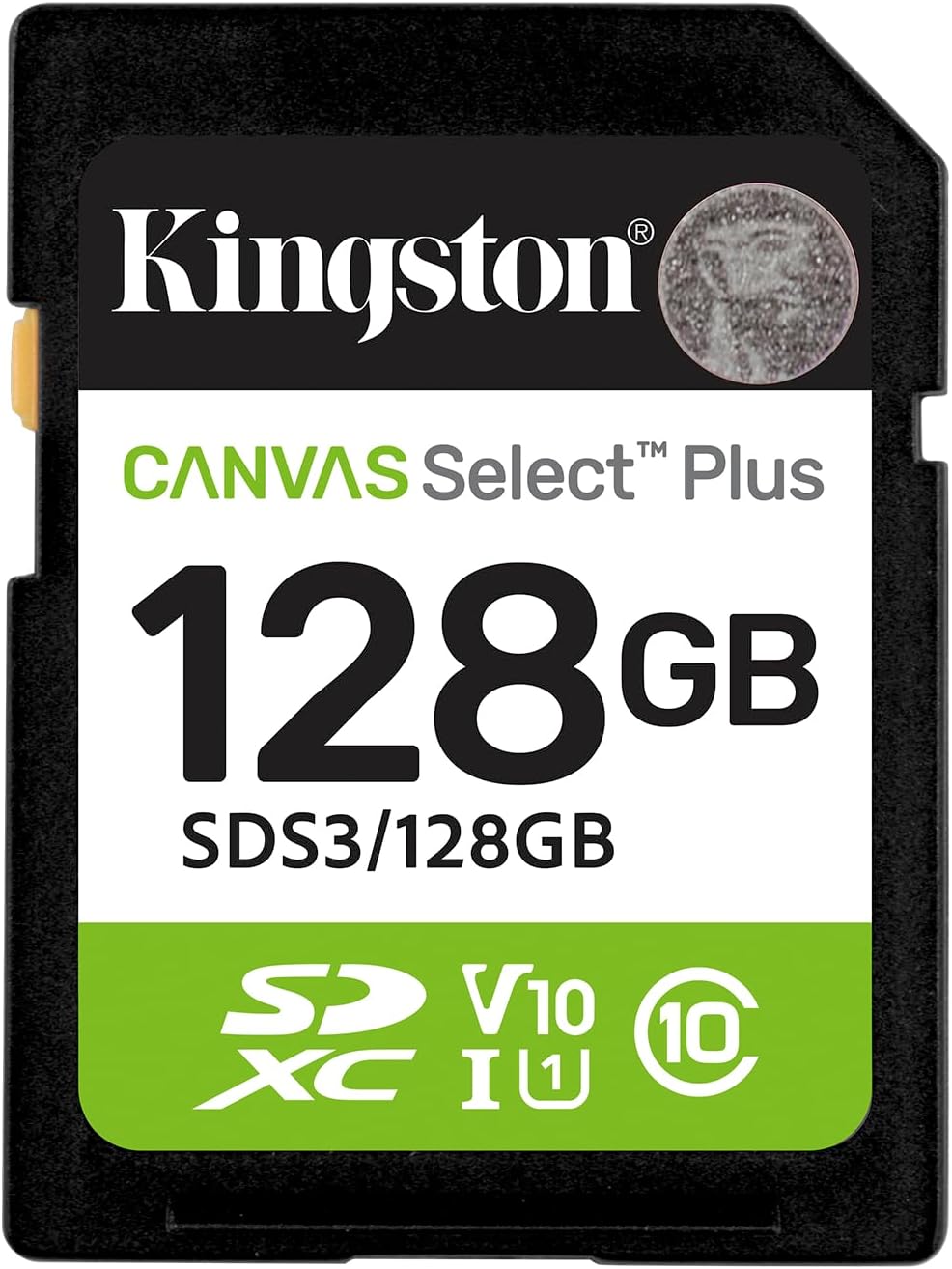 Kingston Canvas Select Plus SD Memory Card 128GB SDXC Gen3 150MB/s C10 UHS-I U1 V10