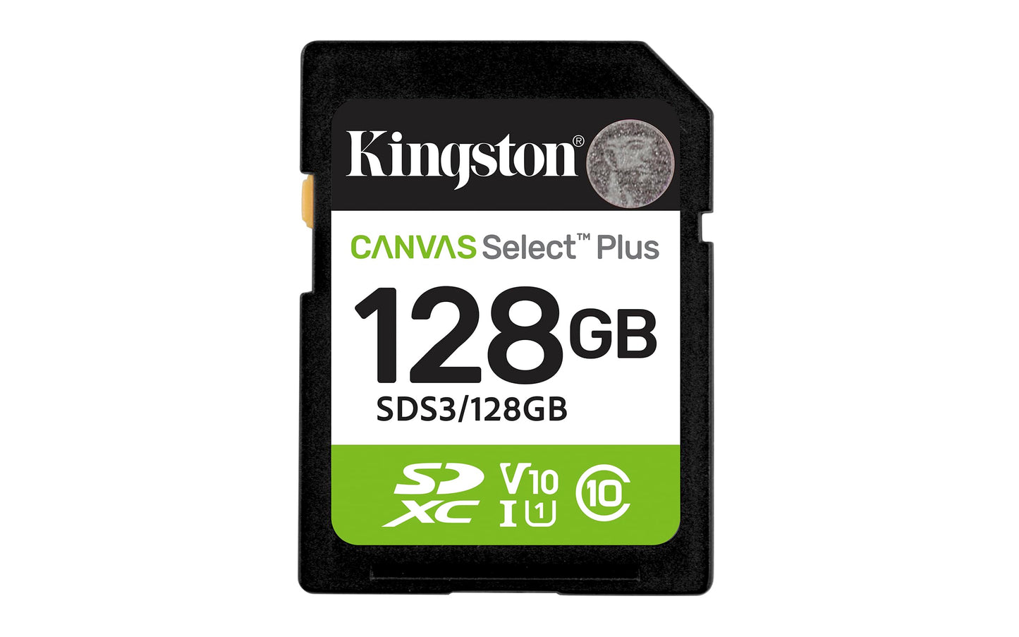 Kingston Canvas Select Plus SD Memory Card 128GB SDXC Gen3 150MB/s C10 UHS-I U1 V10 - SDS3/128GB