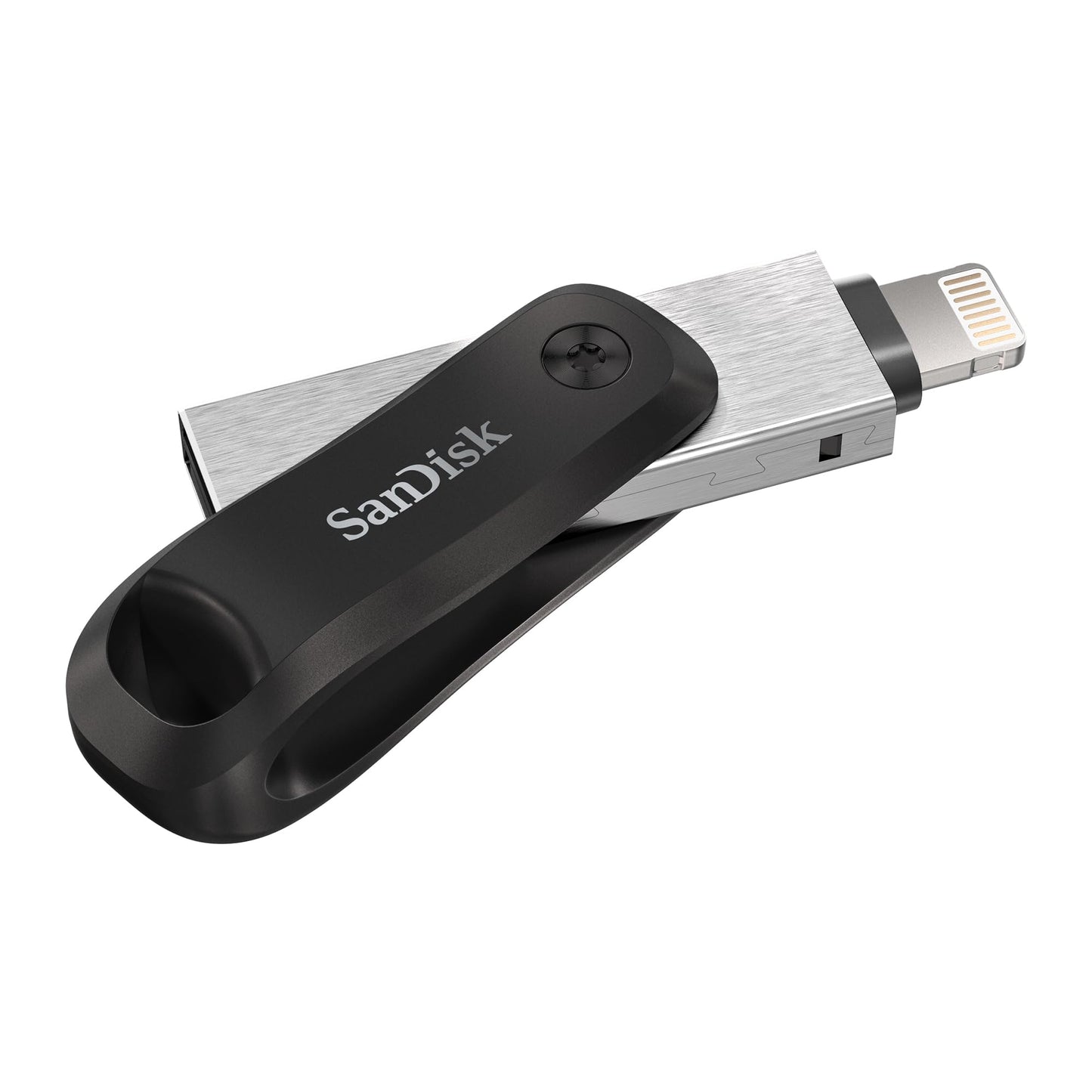 SanDisk IXpand Flashdrive Go 128 GB (USB 3.0 Poort, Wachtwoordbeveiliging, Sleutelring, Voor IPhone/IPad, PC En Mac) Zwart