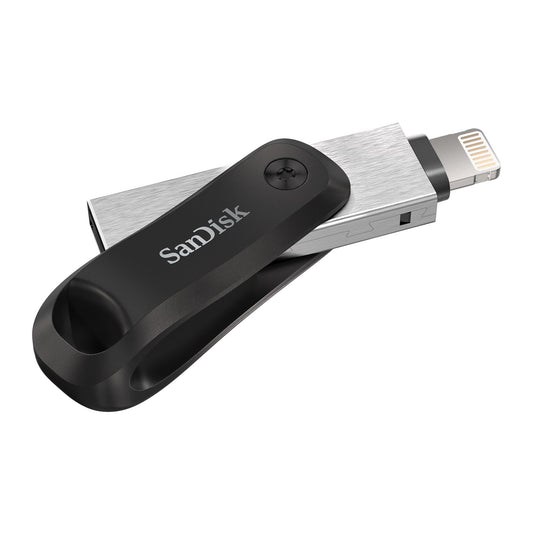 SanDisk IXpand Flashdrive Go 128 GB (USB 3.0 Poort, Wachtwoordbeveiliging, Sleutelring, Voor IPhone/IPad, PC En Mac) Zwart