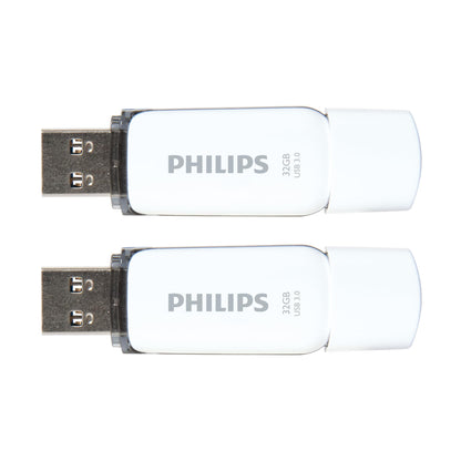 Philips Snow Edition Super Speed 3.0 USB Flash Drive 2x 32GB for PC, Laptop, Computer, Reading Speed up to 100MB/s