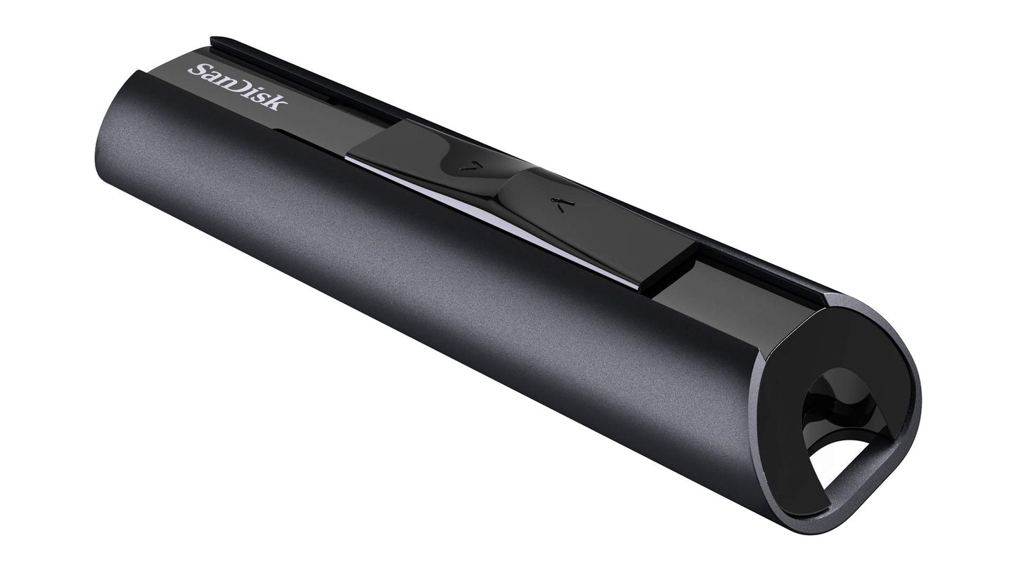 SanDisk Extreme PRO USB 3.2 Solid State-Flashdrive 256 GB (Draagbare En Betrouwbare, Leessnelheden Tot 420 MB/s, Behuizing Van Aluminium, Versleutelingssoftware) Zwart