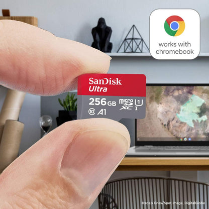 SanDisk Ultra MicroSDXC For Chromebook UHS-I Card 64GB + SD Adapter (For Smartphones And Tablets, A1, Class 10, U1, Full HD Videos, Up to 140MB/s Read Speed, 10-Year Limited Warranty)