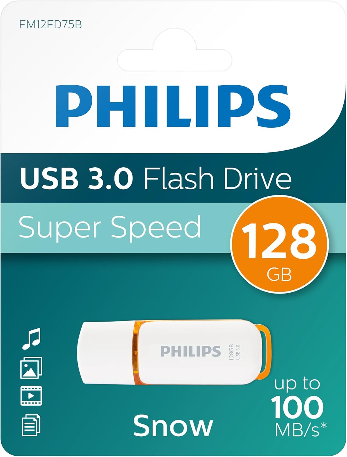 Philips Snow Edition Super Speed 3.0 USB flash drive 8 GB voor PC, laptop, computer, leessnelheid tot 100 MB/s