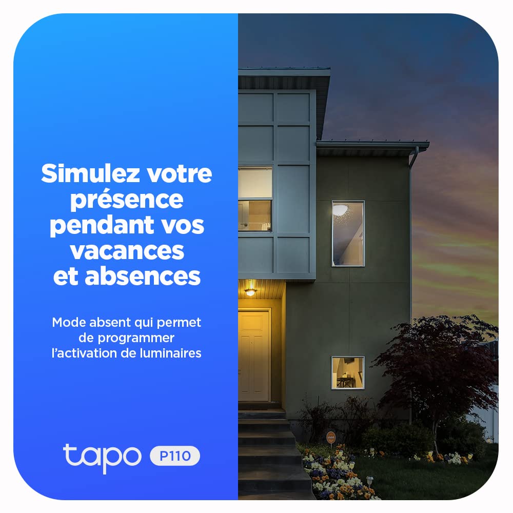 TP-link Tapo Smart WiFi-stopcontact Tapo P110 met energieverbruiksregeling, smart home Alexa-stopcontact, werkt met Alexa, Google Home, spraakbesturing, toegang op afstand, geen hub nodig 2 pack