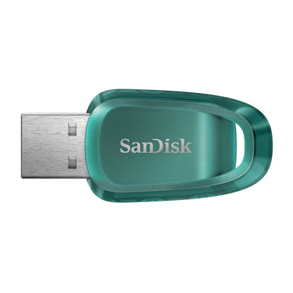 SanDisk Ultra Eco USB 3.2 Flash Drive 64GB (RescuePRO Deluxe, Speeds Up to 100MB/s, Made With Over 70% Recycled Plastic, Key Ring )