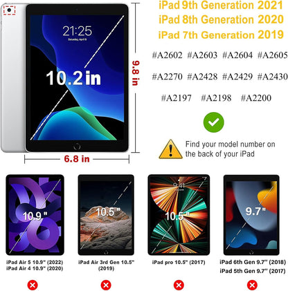 Rotating Case for 10.2 Inch (9th/8th/7th Generation, 2021/2020/2019), 360 Degree Rotation Stand Flip Cover, Auto Wake/Sleep for Apple iPad 10.2 (Red New)