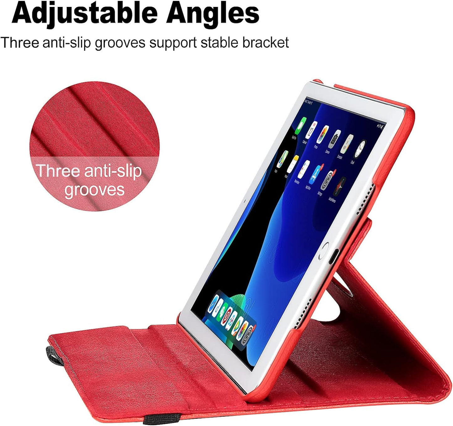 Rotating Case for 10.2 Inch (9th/8th/7th Generation, 2021/2020/2019), 360 Degree Rotation Stand Flip Cover, Auto Wake/Sleep for Apple iPad 10.2 (Red New)