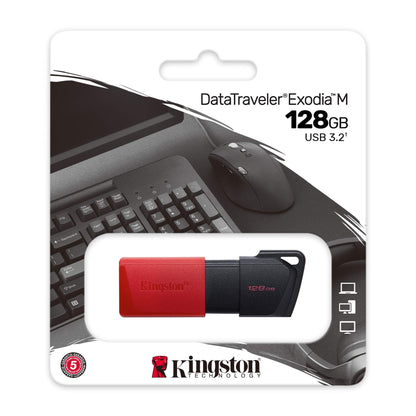 Kingston- Digital Media Product DTXM/128GB 128GB DT EXODIA M USB3.2 GEN 1 (ZWART + ROOD)