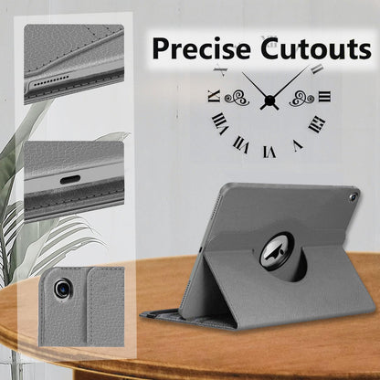For iPad 9th Generation Case 10.2 Inch 2021, 8th Generation 2020, 7th Generation 2019, Rotatable Smart Cover with Auto Wake and Sleep, Gray