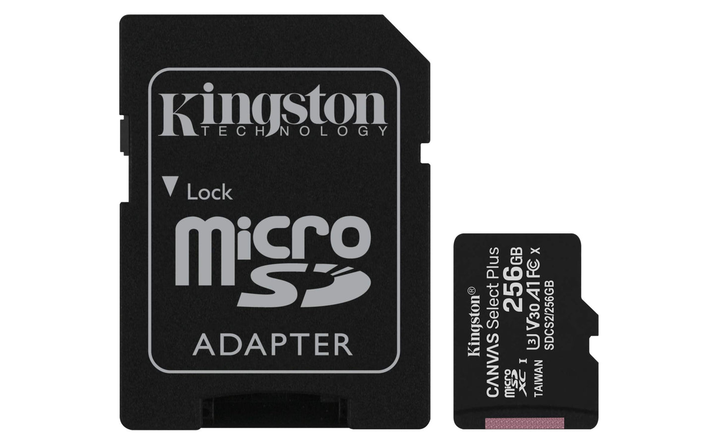 Kingston Canvas Select Plus MicroSD-kaart, SDCS2/256GB, Zwart