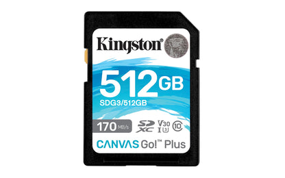 Kingston Canvas Go! Plus SD-kaart 512GB SDXC 170R C10 UHS-I U3 V30