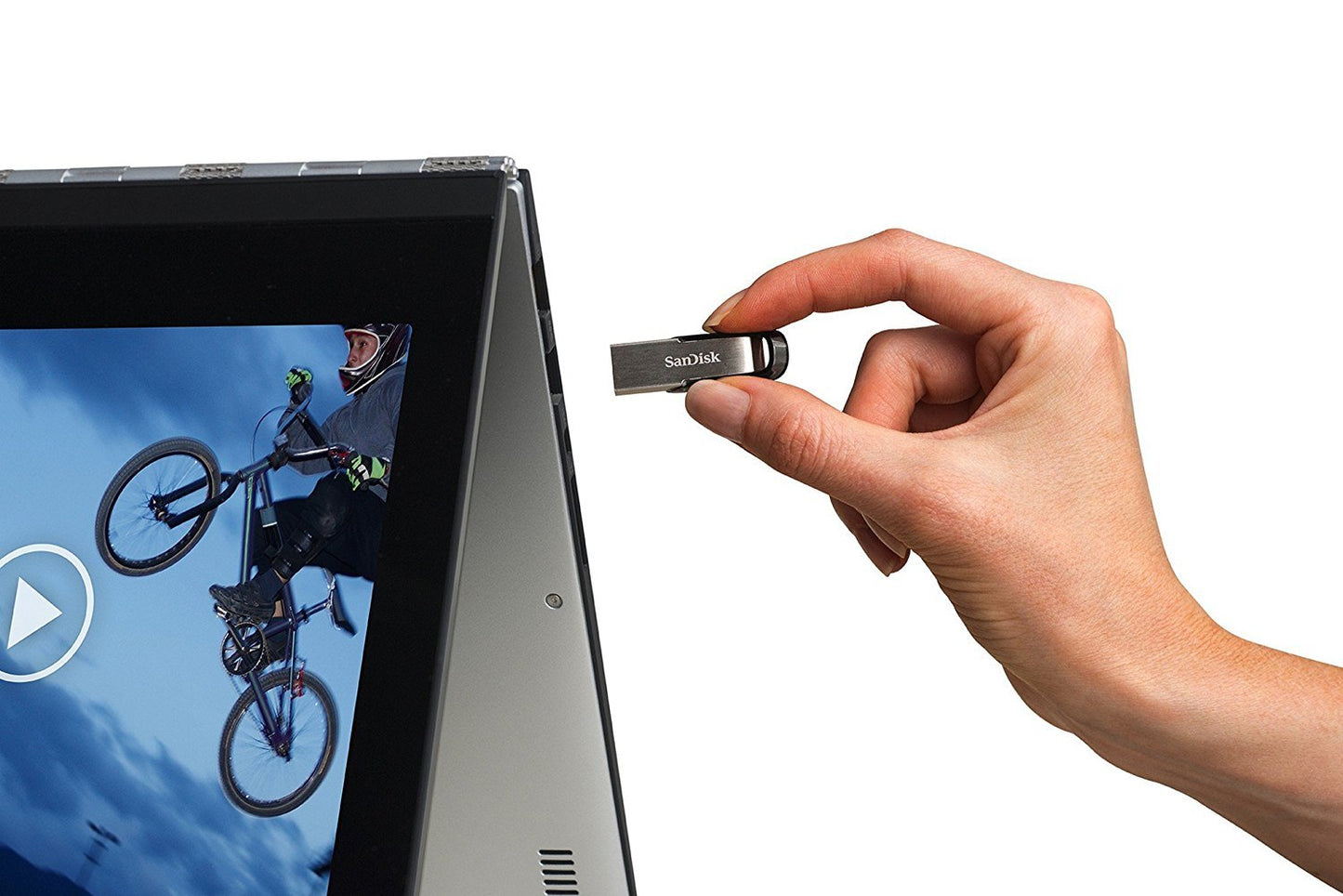 SanDisk Ultra Flair USB 3.0 Flash Drive 64 GB (Robuuste En Stijlvolle Metalen Behuizing, Wachtwoordbeveiliging, 150 MB/s Lezen) Blauw