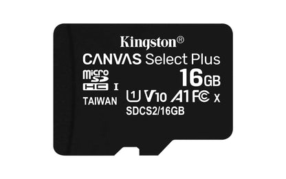 Kingston Canvas Select Plus Microsd Geheugenkaart, SDCS2/16GBSP, Class 10, Zwart