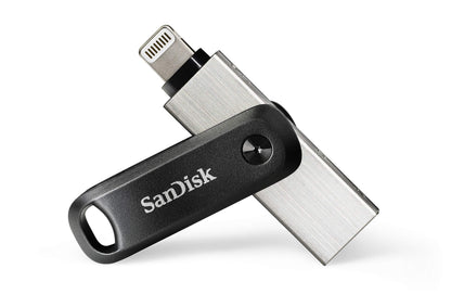 SanDisk IXpand Flashdrive Go 128 GB (USB 3.0 Poort, Wachtwoordbeveiliging, Sleutelring, Voor IPhone/IPad, PC En Mac) Zwart