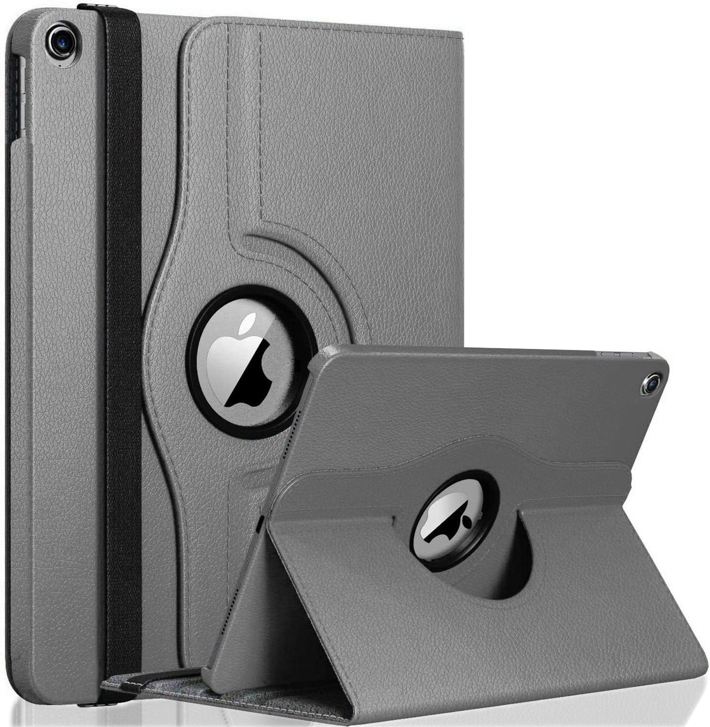 For iPad 9th Generation Case 10.2 Inch 2021, 8th Generation 2020, 7th Generation 2019, Rotatable Smart Cover with Auto Wake and Sleep, Gray