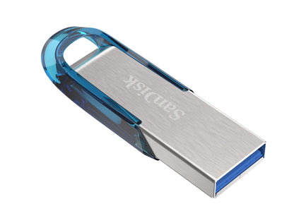 SanDisk Ultra Flair USB 3.0 Flash Drive 64 GB (Robuuste En Stijlvolle Metalen Behuizing, Wachtwoordbeveiliging, 150 MB/s Lezen) Blauw
