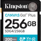 Kingston SDG4/256 GB SD-kaart (256 GB SDXC Canvas Go Plus U3 V30)